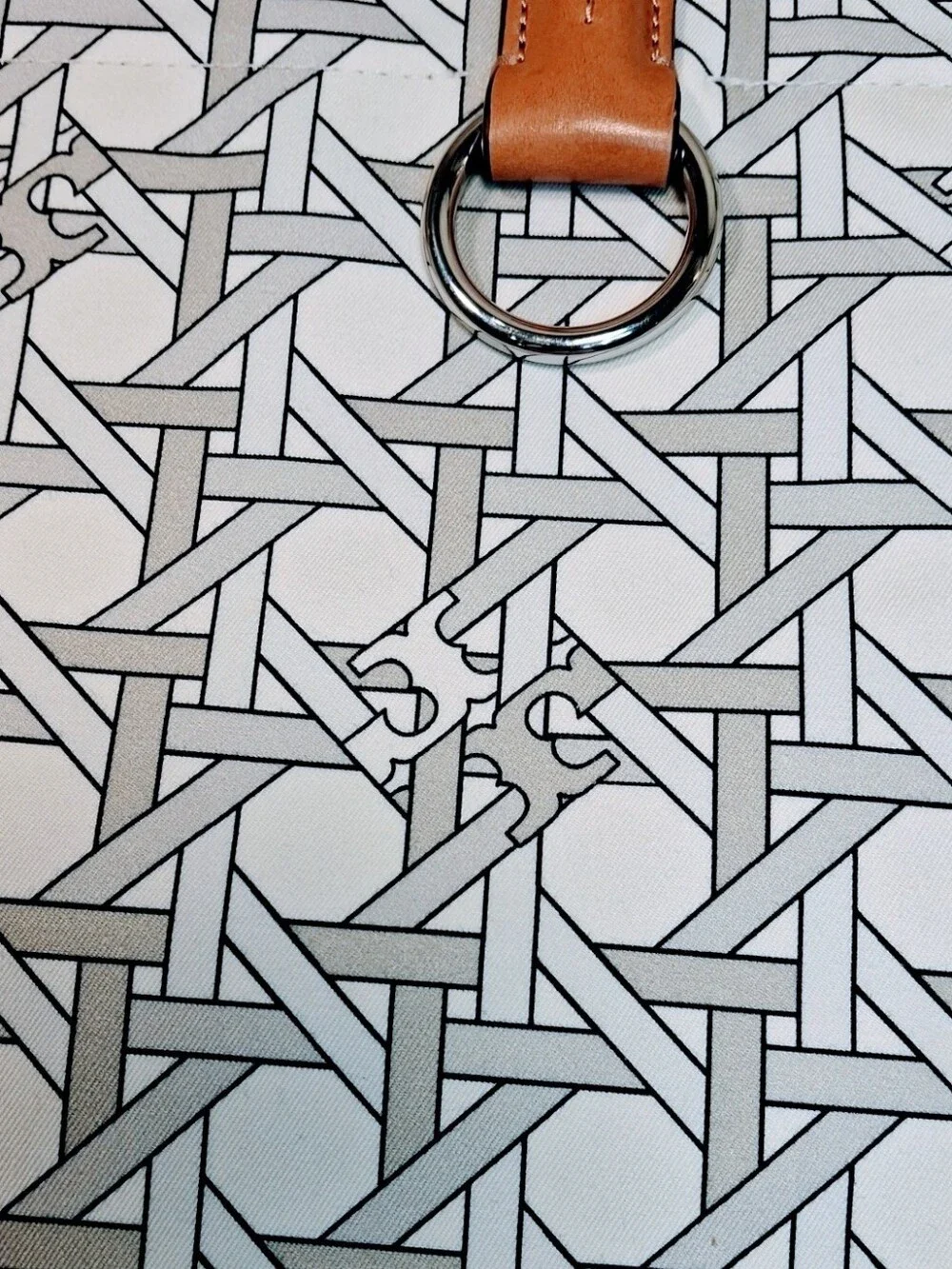 Tory Burch Canvas & Leather Basketweave Large Tote